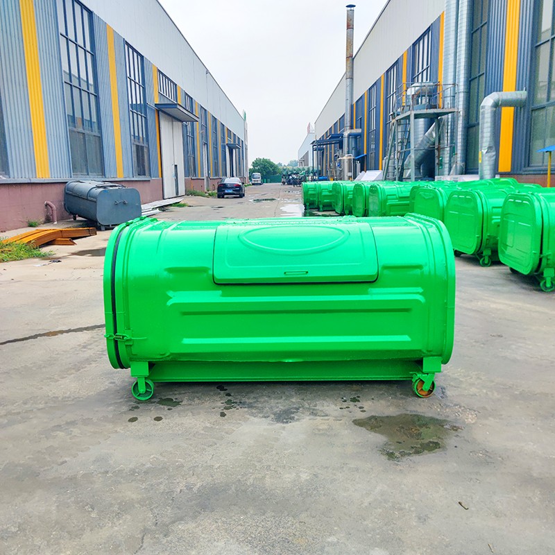 2.2米纯绿色勾臂垃圾箱