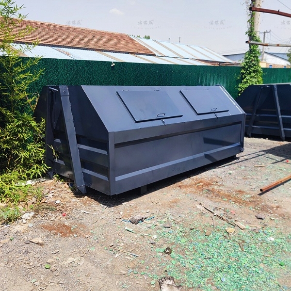 灰色梯形大型车载垃圾箱