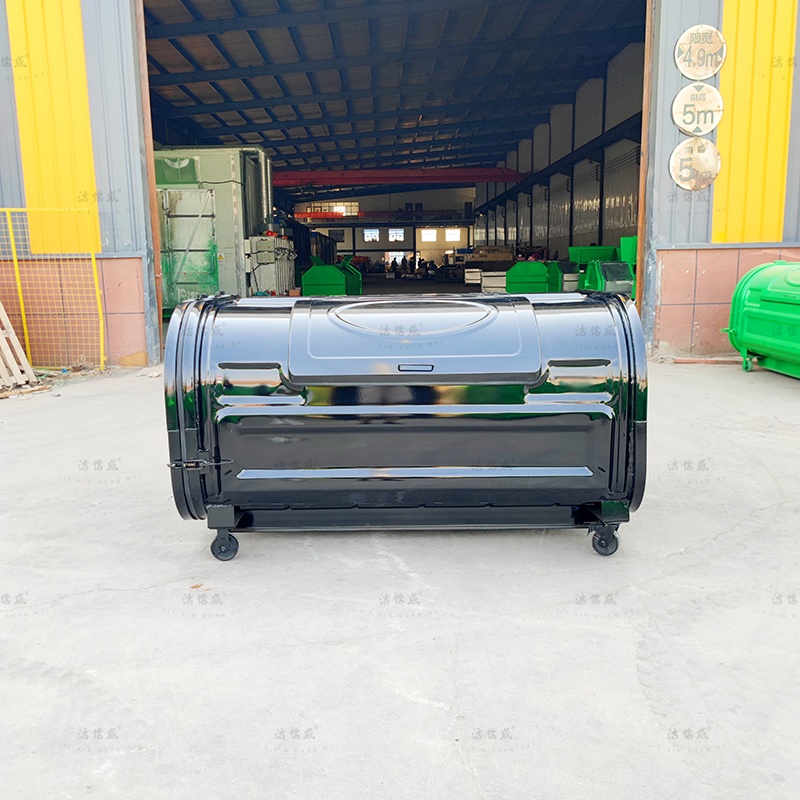 3方压膜黑色垃圾箱