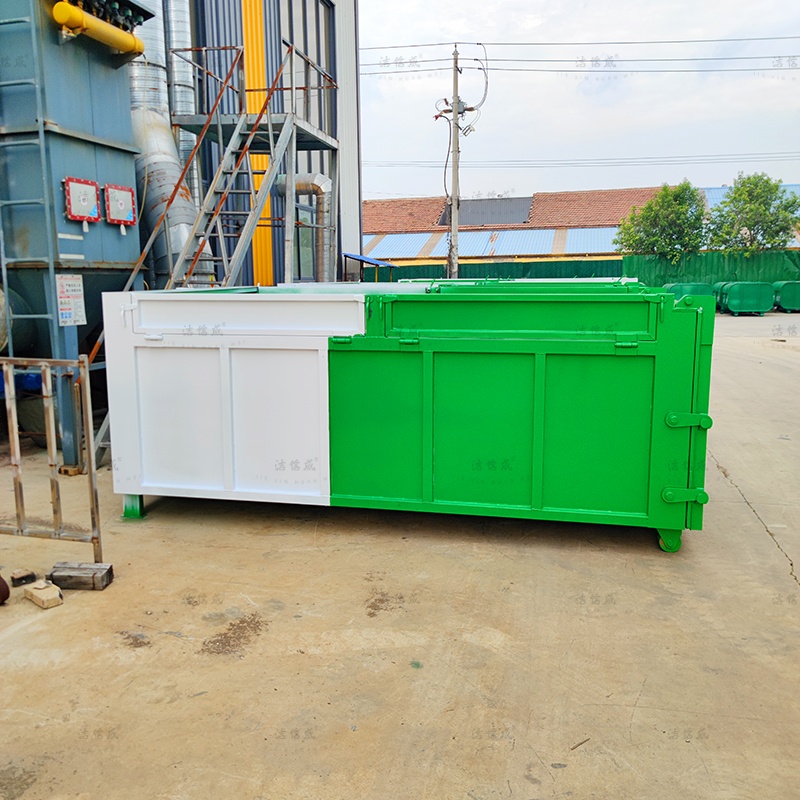 白绿建筑垃圾箱