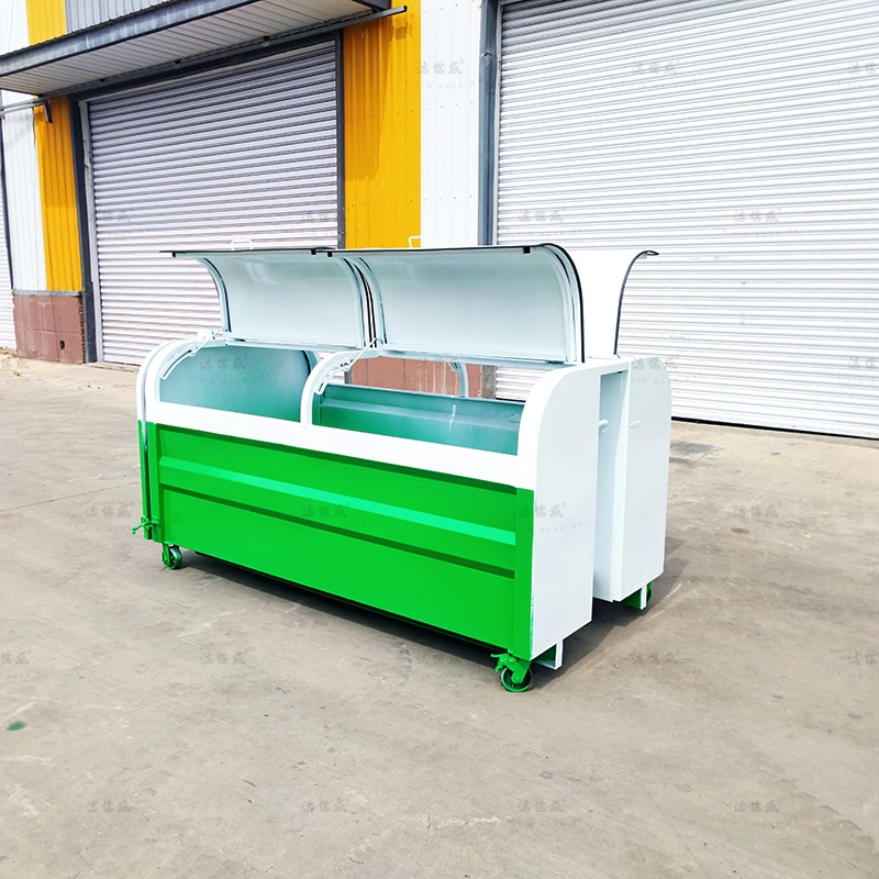 勾臂内凹上圆下直4口勾臂垃圾箱