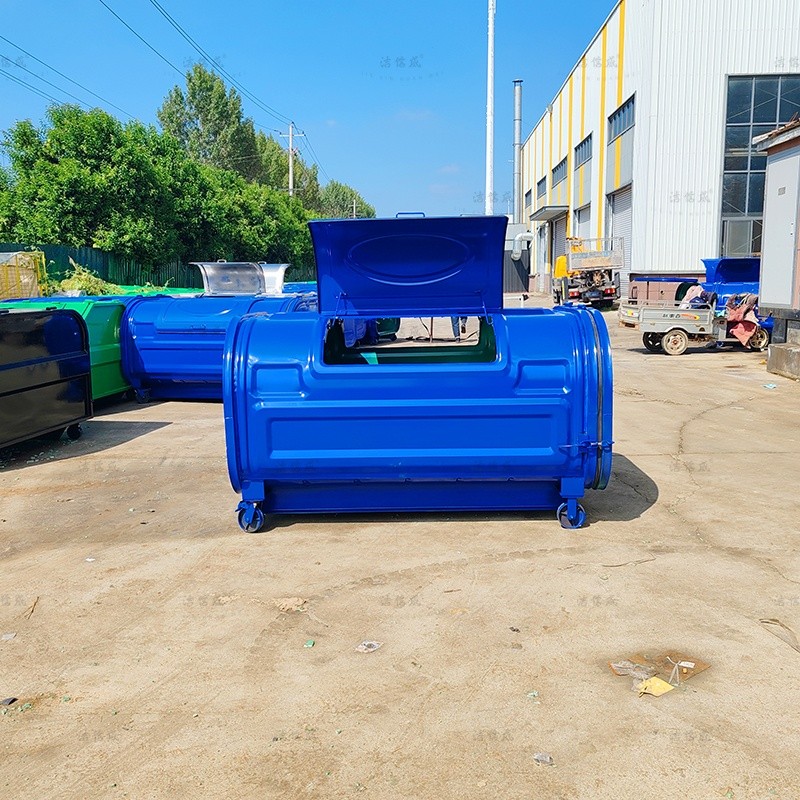 全蓝压膜工艺3方勾臂垃圾箱